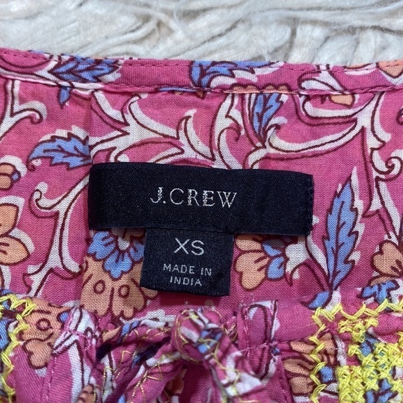 J. Crew Embroidered Cotton Voile Top in Block Print sz XS - Picture 3 of 12